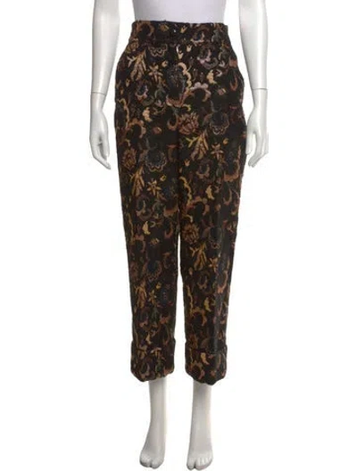 Pre-owned Sézane Floral Print Straight Leg Pants In Multicolor