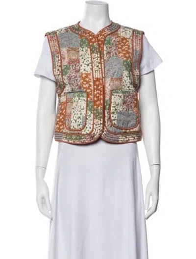 Pre-owned Sézane Floral Print Vest In Multicolor