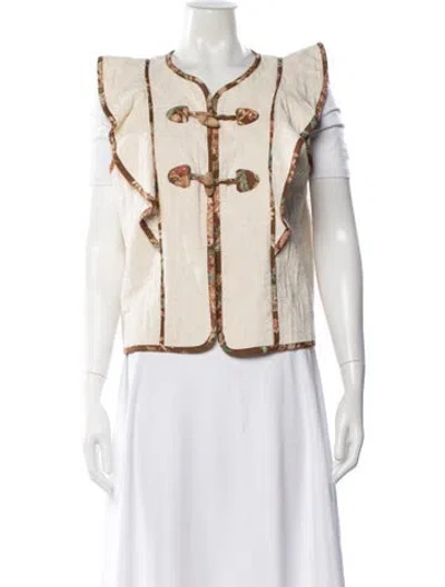 Pre-owned Sézane Floral Print Vest In Neutral