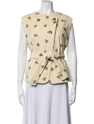 Pre-owned Sézane Floral Print Vest In Neutrals