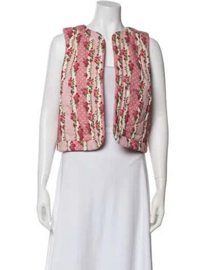 Pre-owned Sézane Floral Print Vest W/ Tags In White