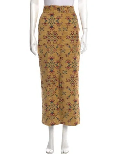 Pre-owned Sézane Floral Print Wide Leg Pants In Multi