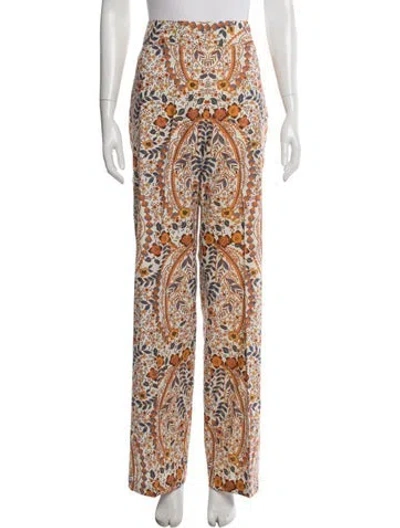 Pre-owned Sézane Floral Print Wide Leg Pants In Neutral