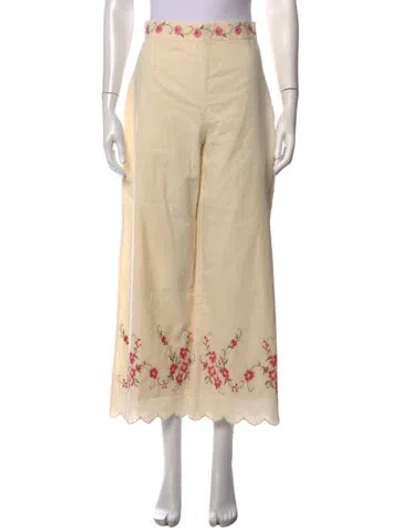 Pre-owned Sézane Floral Print Wide Leg Pants W/ Tags In Neutrals