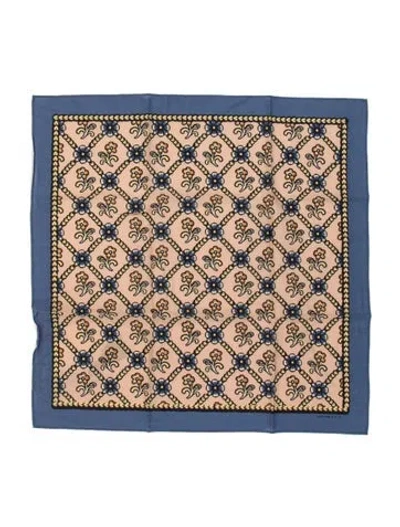 Pre-owned Sézane Glitter Floral Print Scarf W/ Tags In Blue/neutrals