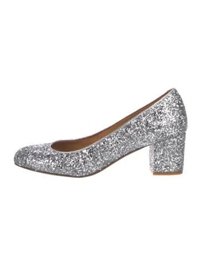 Pre-owned Sézane Glitter Glitter Accents Pumps In Silver