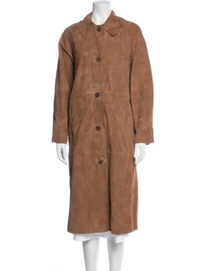 Pre-owned Sézane Goat Leather Coat In Brown