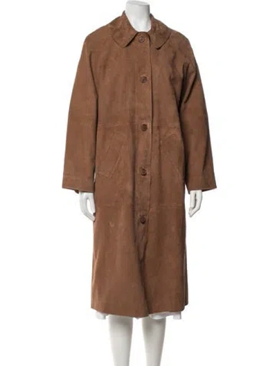 Pre-owned Sézane Goat Leather Coat In Brown