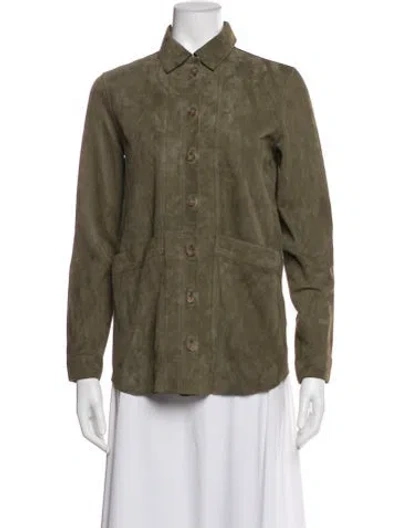 Pre-owned Sézane Goat Leather Jacket In Brown
