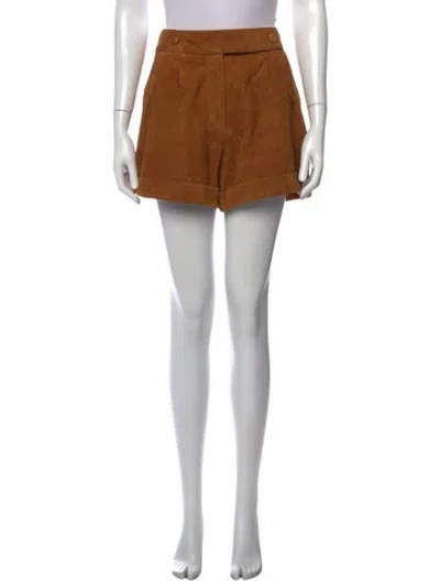 Pre-owned Sézane Goat Leather Mini Shorts In Neutrals