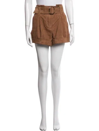 Pre-owned Sézane Goat Leather Mini Shorts In Neutrals