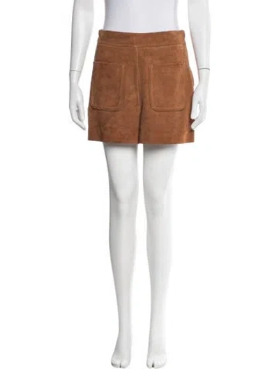 Pre-owned Sézane Goat Leather Mini Shorts W/ Tags In Neutrals