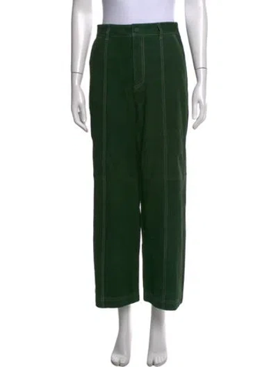 Pre-owned Sézane Goat Leather Wide Leg Pants In Black