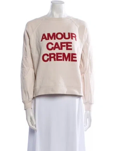 Pre-owned Sézane Graphic Print Crew Neck Sweatshirt In Neutral