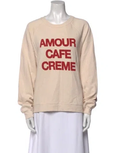 Pre-owned Sézane Graphic Print Crew Neck Sweatshirt In Neutral
