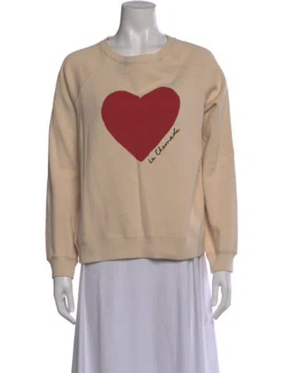 Pre-owned Sézane Graphic Print Crew Neck Sweatshirt In Neutral