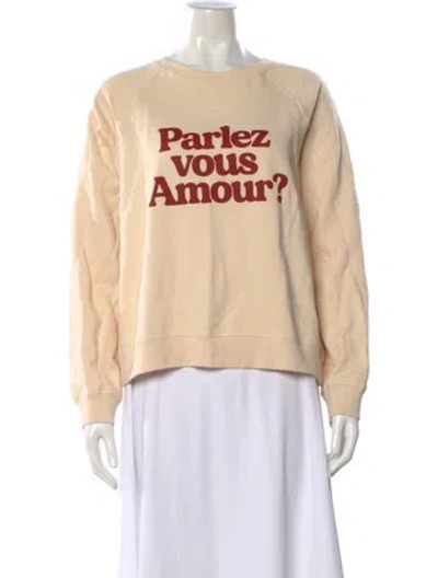 Pre-owned Sézane Graphic Print Crew Neck Sweatshirt In Neutral