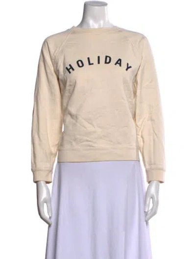 Pre-owned Sézane Graphic Print Crew Neck Sweatshirt In Neutral