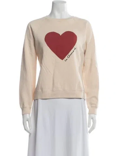 Pre-owned Sézane Graphic Print Crew Neck Sweatshirt In Neutral