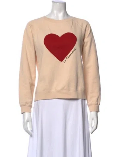 Pre-owned Sézane Graphic Print Crew Neck Sweatshirt In Neutral