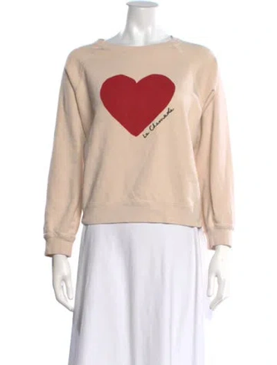 Pre-owned Sézane Graphic Print Crew Neck Sweatshirt In Neutral