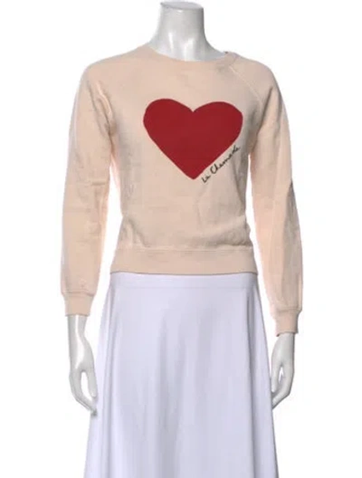 Pre-owned Sézane Graphic Print Crew Neck Sweatshirt In Neutrals