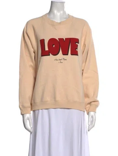 Pre-owned Sézane Graphic Print Crew Neck Sweatshirt In Neutrals