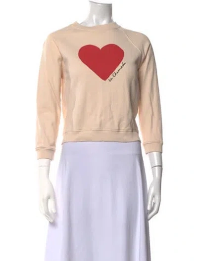 Pre-owned Sézane Graphic Print Crew Neck Sweatshirt In Neutrals