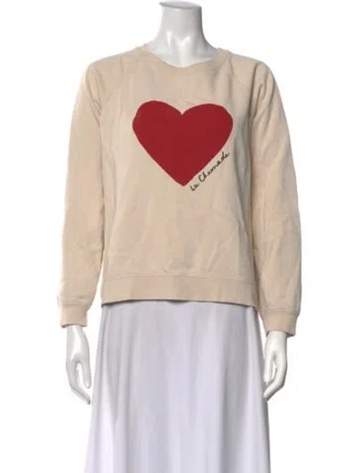 Pre-owned Sézane Graphic Print Crew Neck Sweatshirt In Neutrals