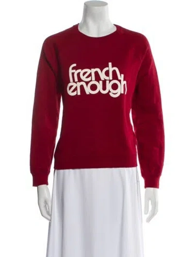 Pre-owned Sézane Graphic Print Crew Neck Sweatshirt In Red