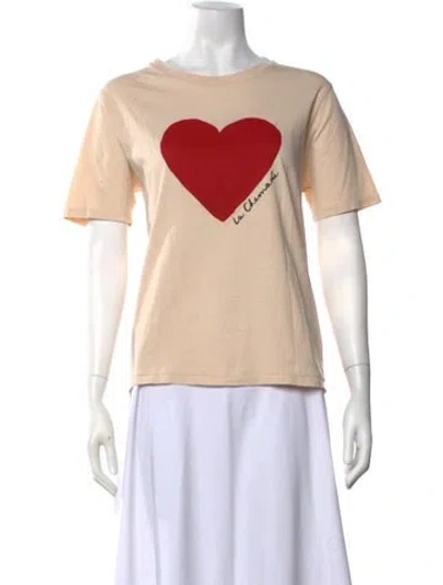 Pre-owned Sézane Graphic Print Crew Neck T-shirt In Green/neutrals