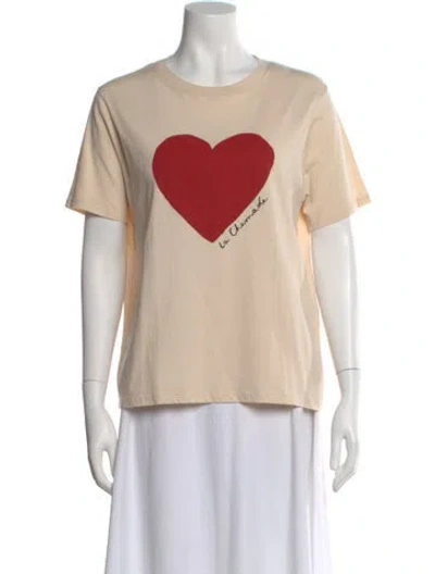 Pre-owned Sézane Graphic Print Crew Neck T-shirt In Neutral