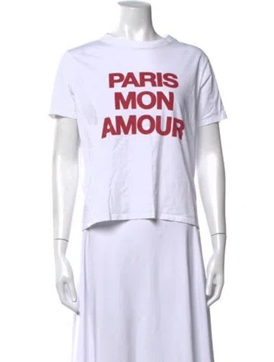 Pre-owned Sézane Graphic Print Crew Neck T-shirt In Neutrals