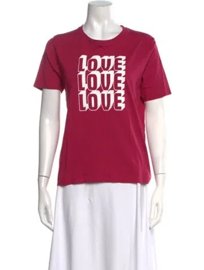 Pre-owned Sézane Graphic Print Crew Neck T-shirt In Pink