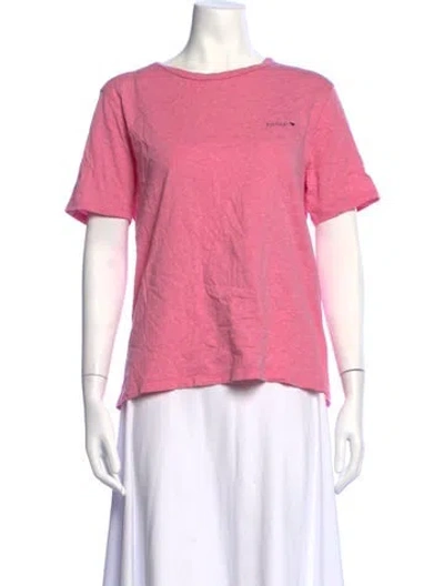Pre-owned Sézane Graphic Print Crew Neck T-shirt In Pink