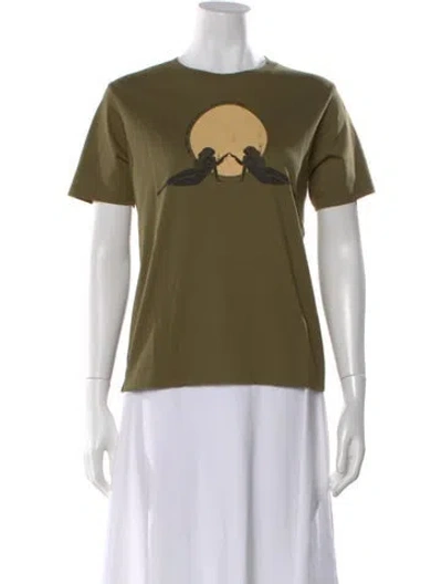Pre-owned Sézane Graphic Print Crew Neck T-shirt W/ Tags In Green