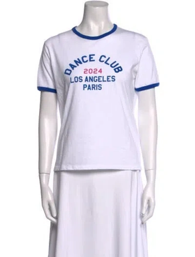 Pre-owned Sézane Graphic Print Crew Neck T-shirt In White