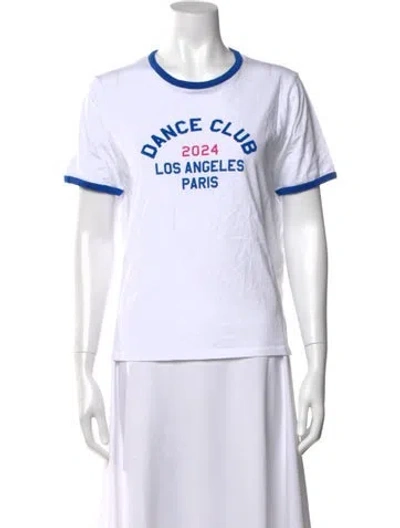 Pre-owned Sézane Graphic Print Crew Neck T-shirt In White
