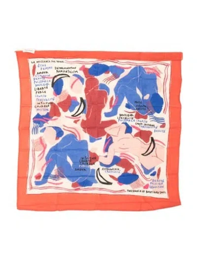 Pre-owned Sézane Graphic Print Scarf In Red