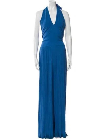 Pre-owned Sézane Halterneck Jumpsuit In Blue