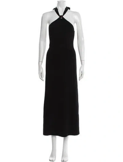 Pre-owned Sézane Halterneck Long Dress In Black