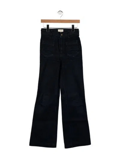 Pre-owned Sézane High-rise Flared Jeans In Blue