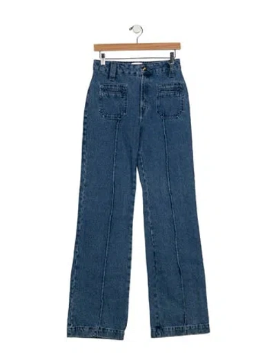 Pre-owned Sézane High-rise Flared Jeans In Blue