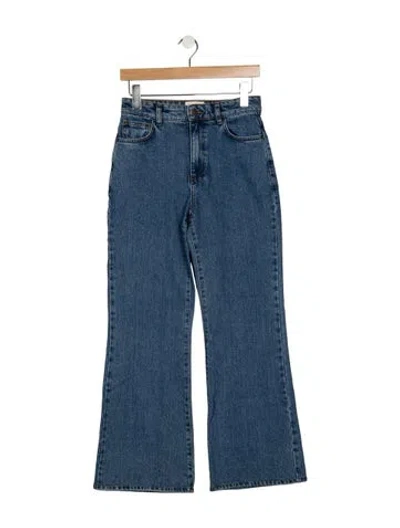 Pre-owned Sézane High-rise Flared Jeans In Blue