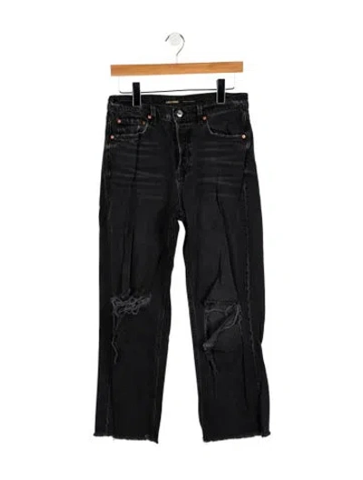 Pre-owned Sézane High-rise Straight Leg Jeans In Black