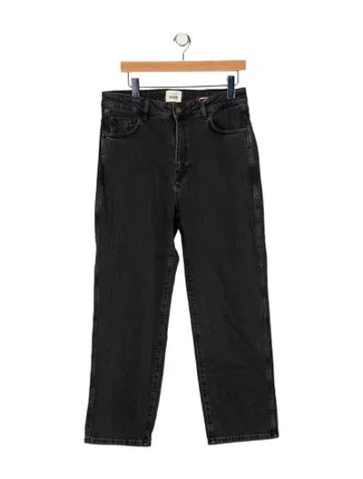 Pre-owned Sézane High-rise Straight Leg Jeans In Black