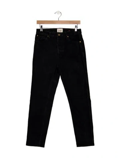 Pre-owned Sézane High-rise Straight Leg Jeans In Black