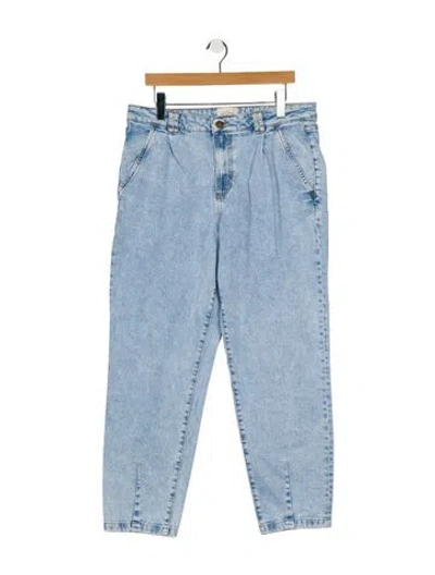 Pre-owned Sézane High-rise Straight Leg Jeans In Blue