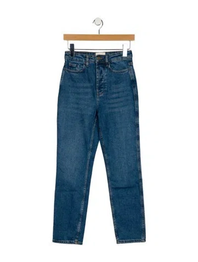 Pre-owned Sézane High-rise Straight Leg Jeans In Blue