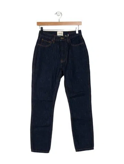 Pre-owned Sézane High-rise Straight Leg Jeans In Blue